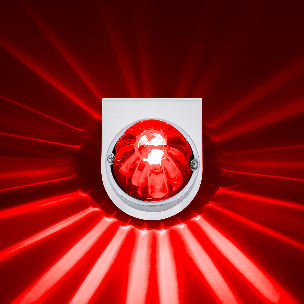 UltraBurst Glass Watermelon Light With Stainless Steel Light Bracket Kit-Red LED/Red Lens - Thumbnail 9