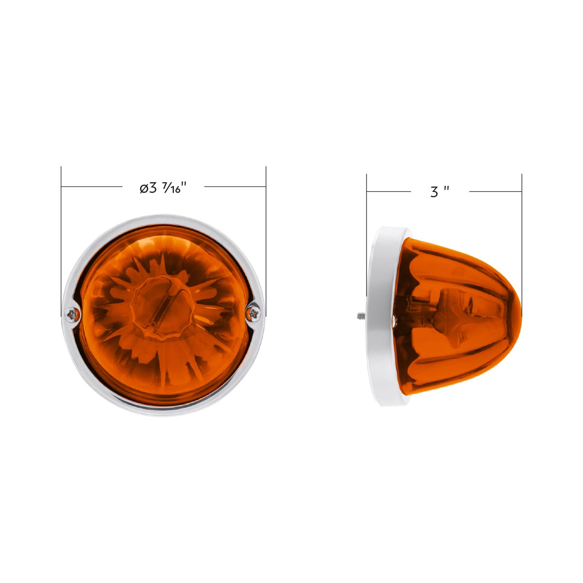 UltraBurst Glass Watermelon Light Flush Mount Kit-Amber LED/Dark Amber Lens - Thumbnail 8