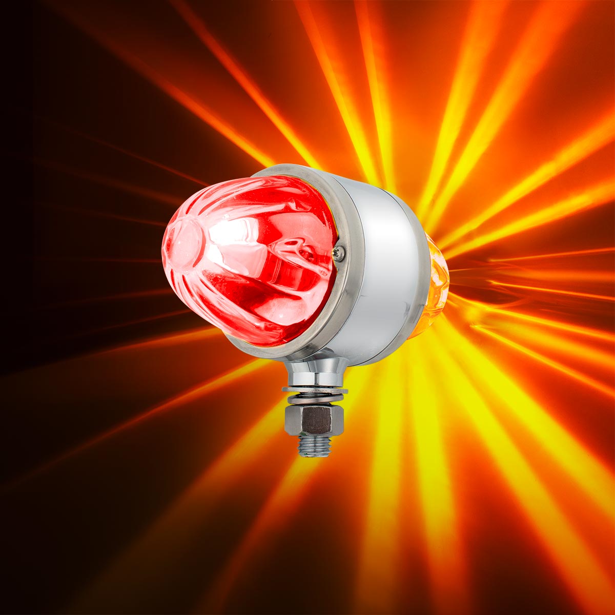 UltraBurst Chrome Double Face Glass Watermelon Light-Amber & Red LED/Clear Lens - Thumbnail 11