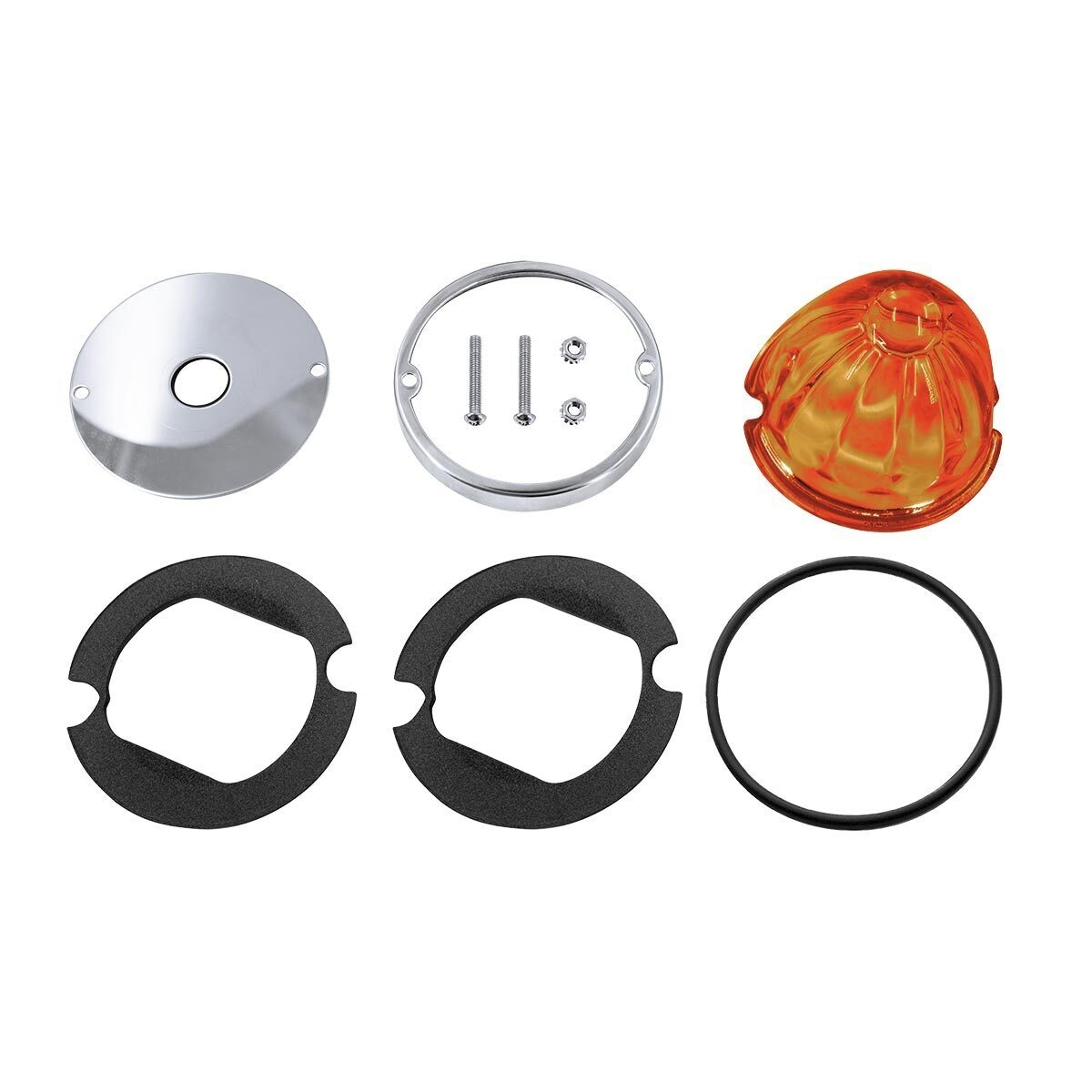 Glass Watermelon Light Kit For 3/4" Mini Light-Dark Amber Lens - Thumbnail 4