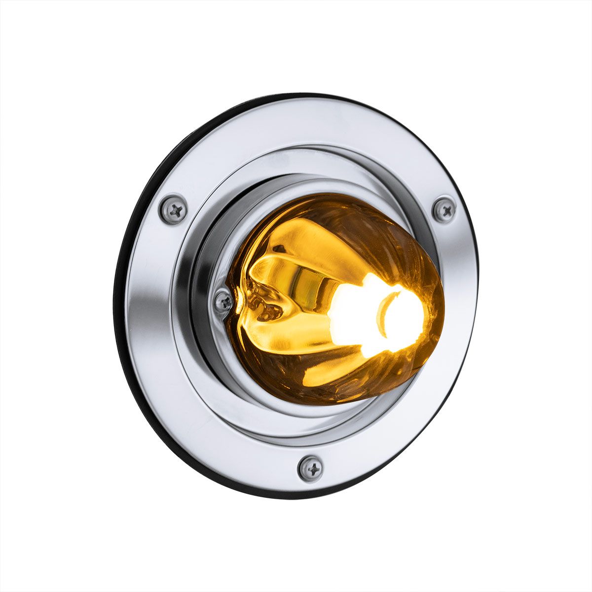 Dual Function Glass Watermelon Sleeper Bunk Kit With 304 Stainless Steel Bezel & LED Bulb-Amber Lens/Amber LED