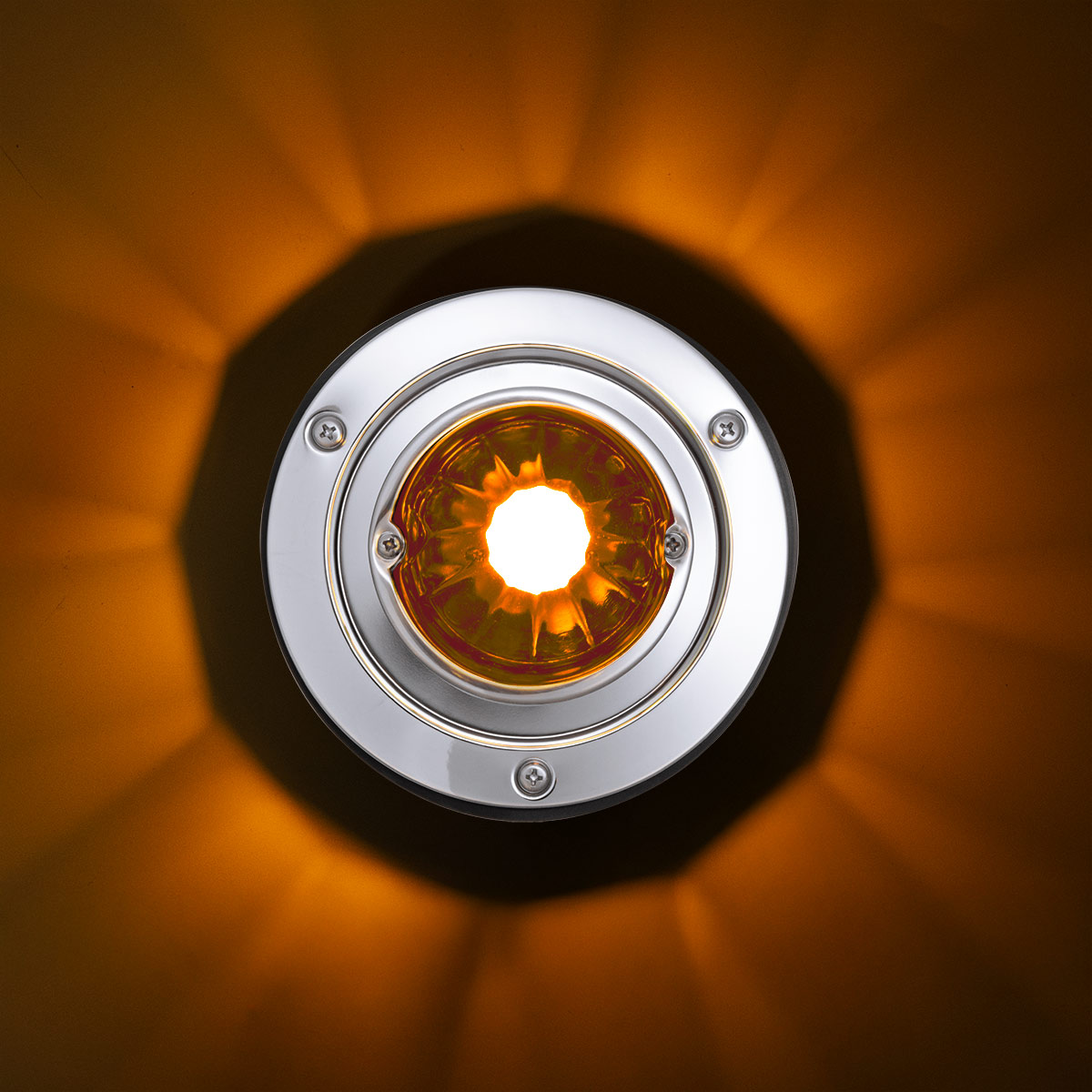 Dual Function Glass Watermelon Sleeper Bunk Kit With 304 SS Bezel & LED Bulb-Dark Amber Lens/Amber LED - Thumbnail 12