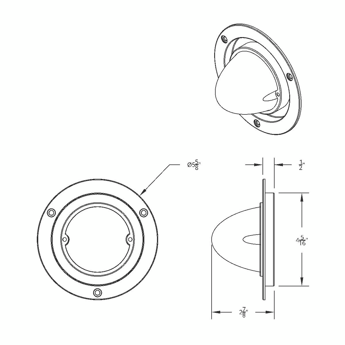 Dual Function Glass Watermelon Sleeper Bunk Kit With 304 Stainless Steel Bezel & LED Bulb-Red Lens/Red LED - Thumbnail 13