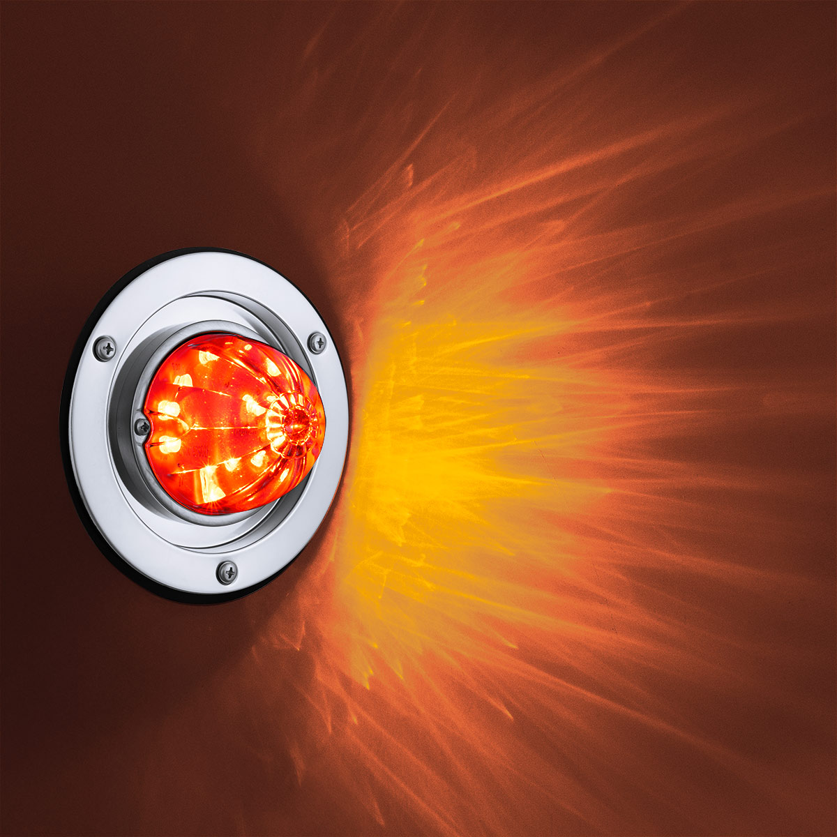 17 LED Dual Function Watermelon Light Sleeper Bunk Kit With 304 Stainless Steel Bezel-Amber LED/Amber Lens - Thumbnail 12