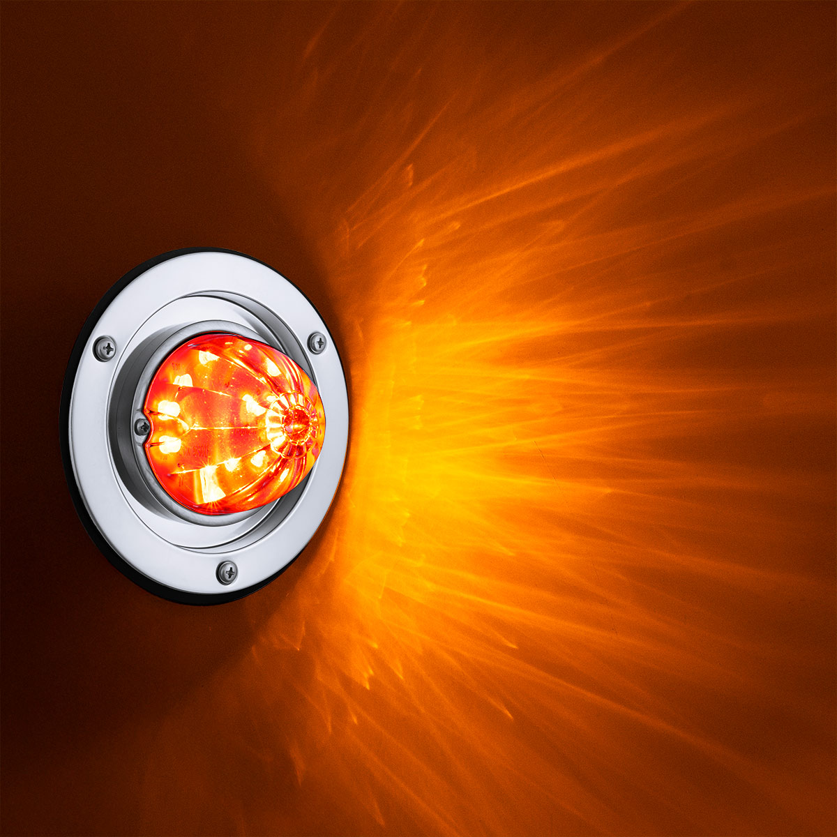 17 LED Dual Function Watermelon Sleeper Bunk Kit With 304 Stainless Steel Bezel-Amber LED/Clear Lens - Thumbnail 12