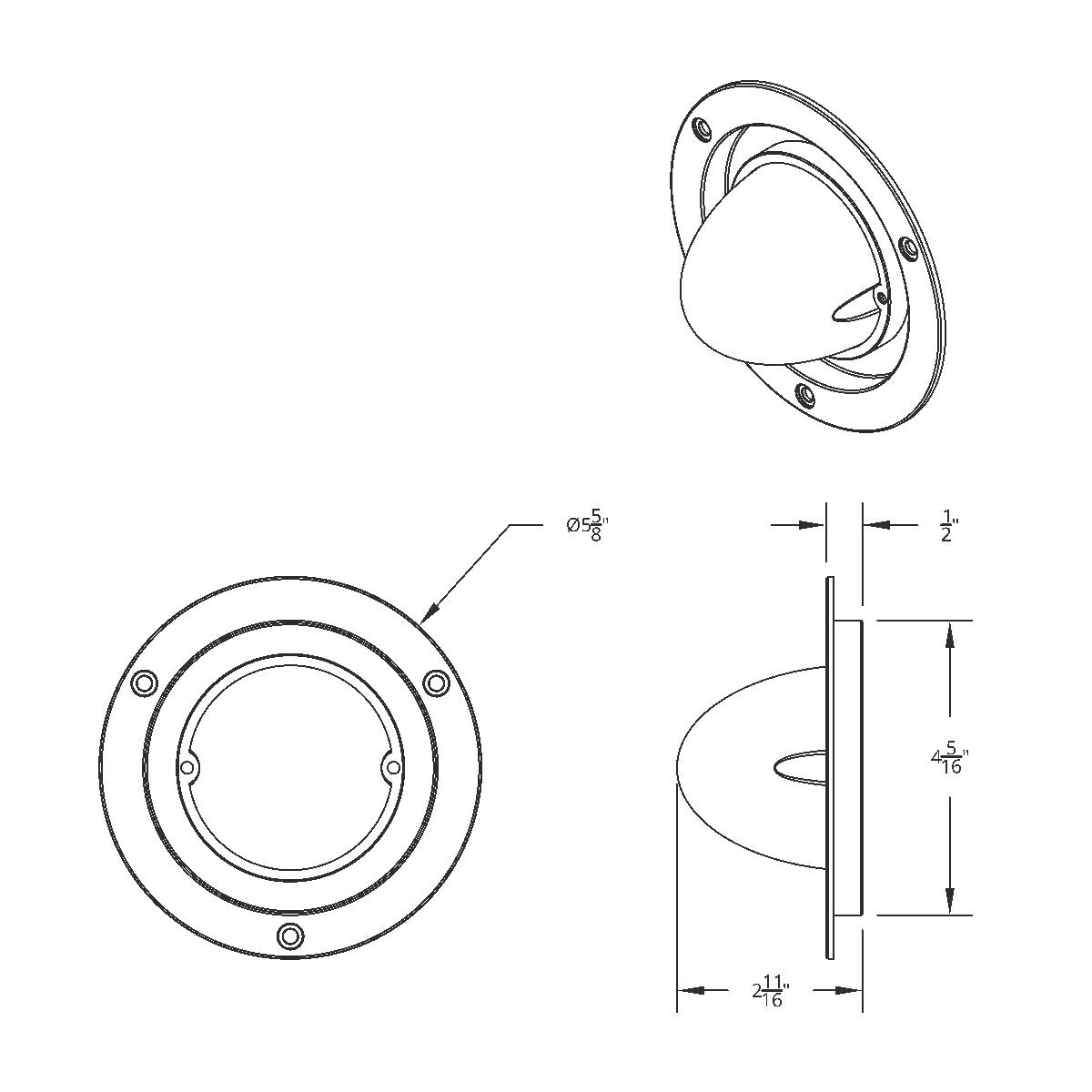 17 LED Dual Function Watermelon Sleeper Bunk Kit With 304 Stainless Steel Bezel-Amber LED/Clear Lens - Thumbnail 13