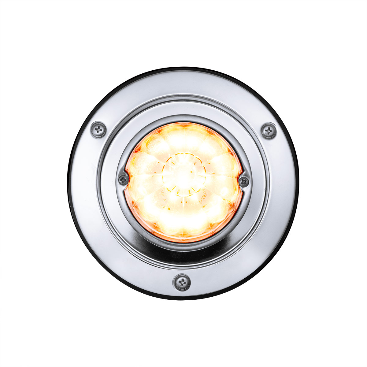 17 LED Dual Function Watermelon Sleeper Bunk Kit With 304 Stainless Steel Bezel-Amber LED/Clear Lens - Thumbnail 4