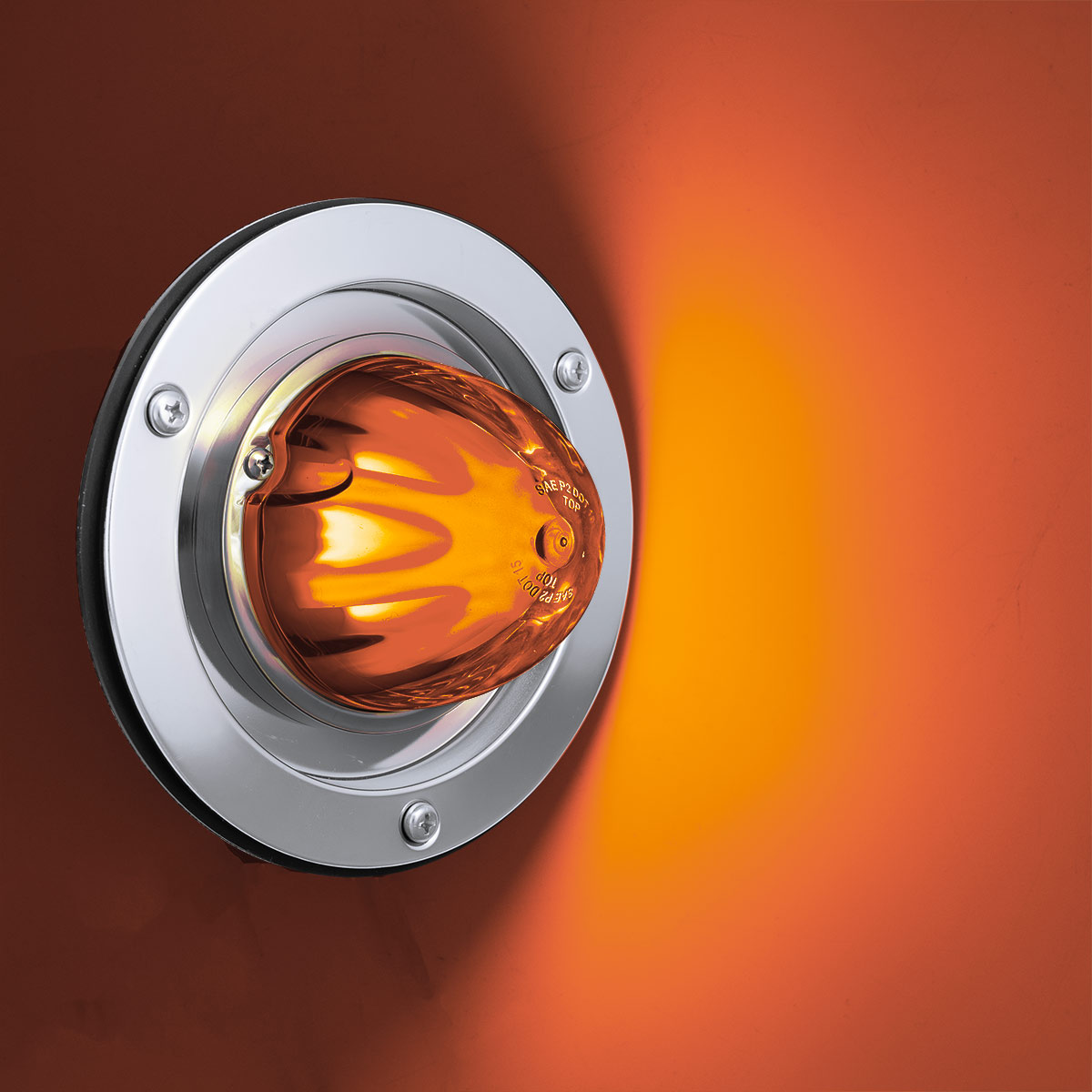 9 LED Dual Function GloLight Watermelon Sleeper Bunk Kit With 304 Stainless Steel Bezel-Amber LED/Amber Lens - Thumbnail 12