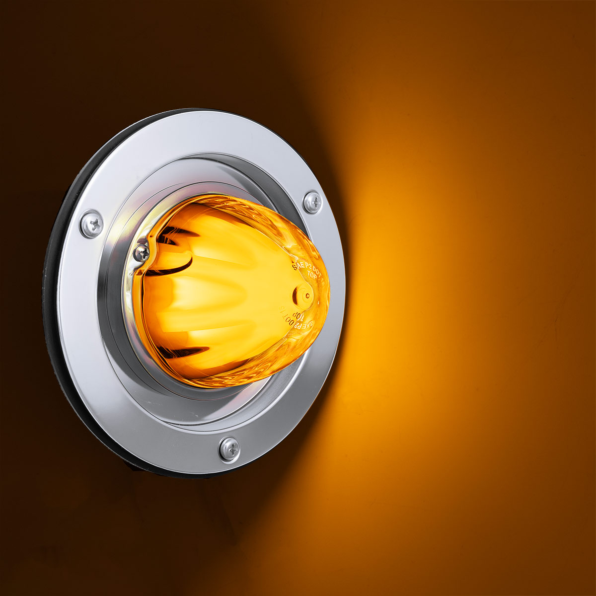 9 LED Dual Function GloLight Watermelon Sleeper Bunk Kit With 304 Stainless Steel Bezel-Amber LED/Clear Lens - Thumbnail 12