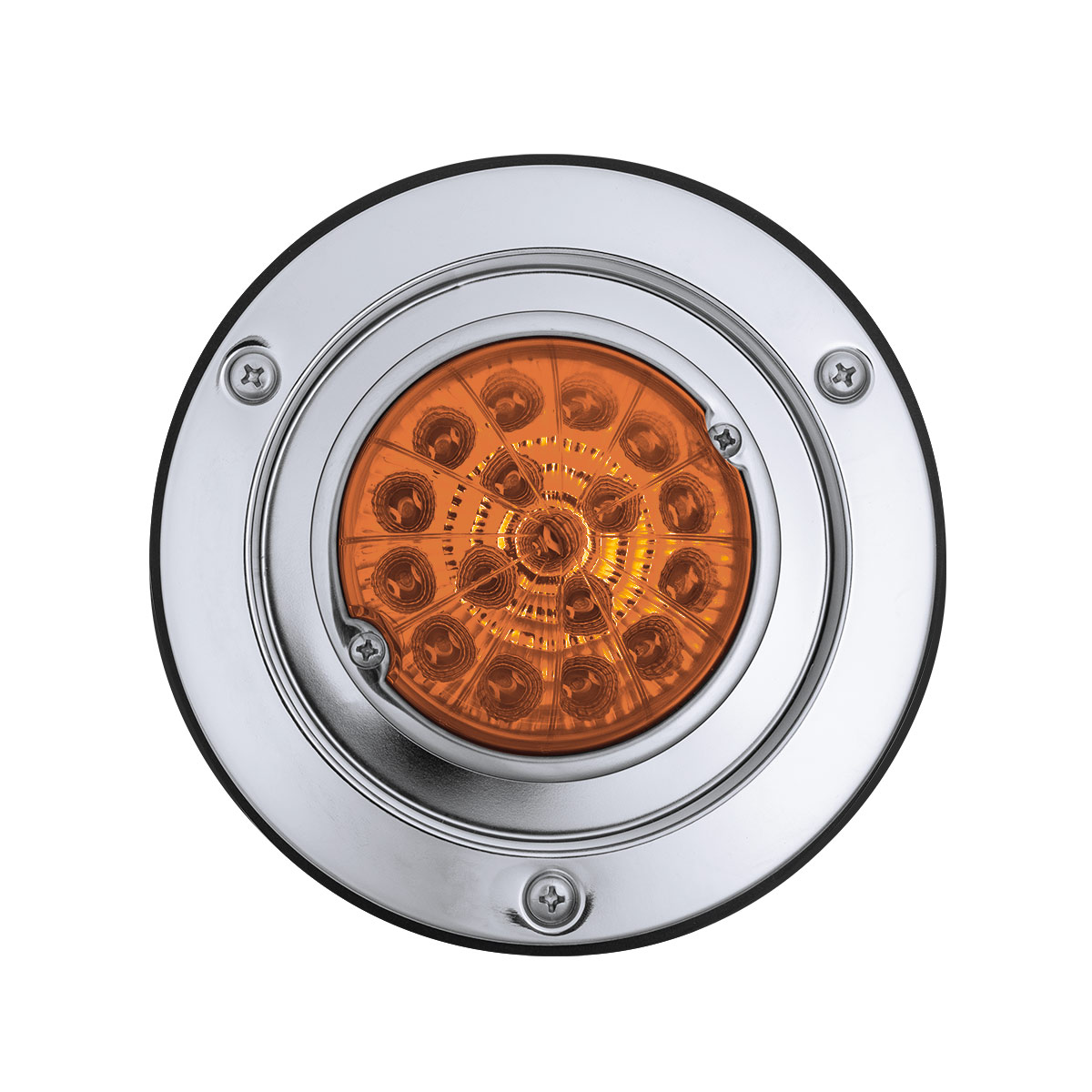 17 LED Dual Function Watermelon Reflector Sleeper Bunk Kit With 304 SS Bezel-Amber LED/Amber Lens - Thumbnail 6