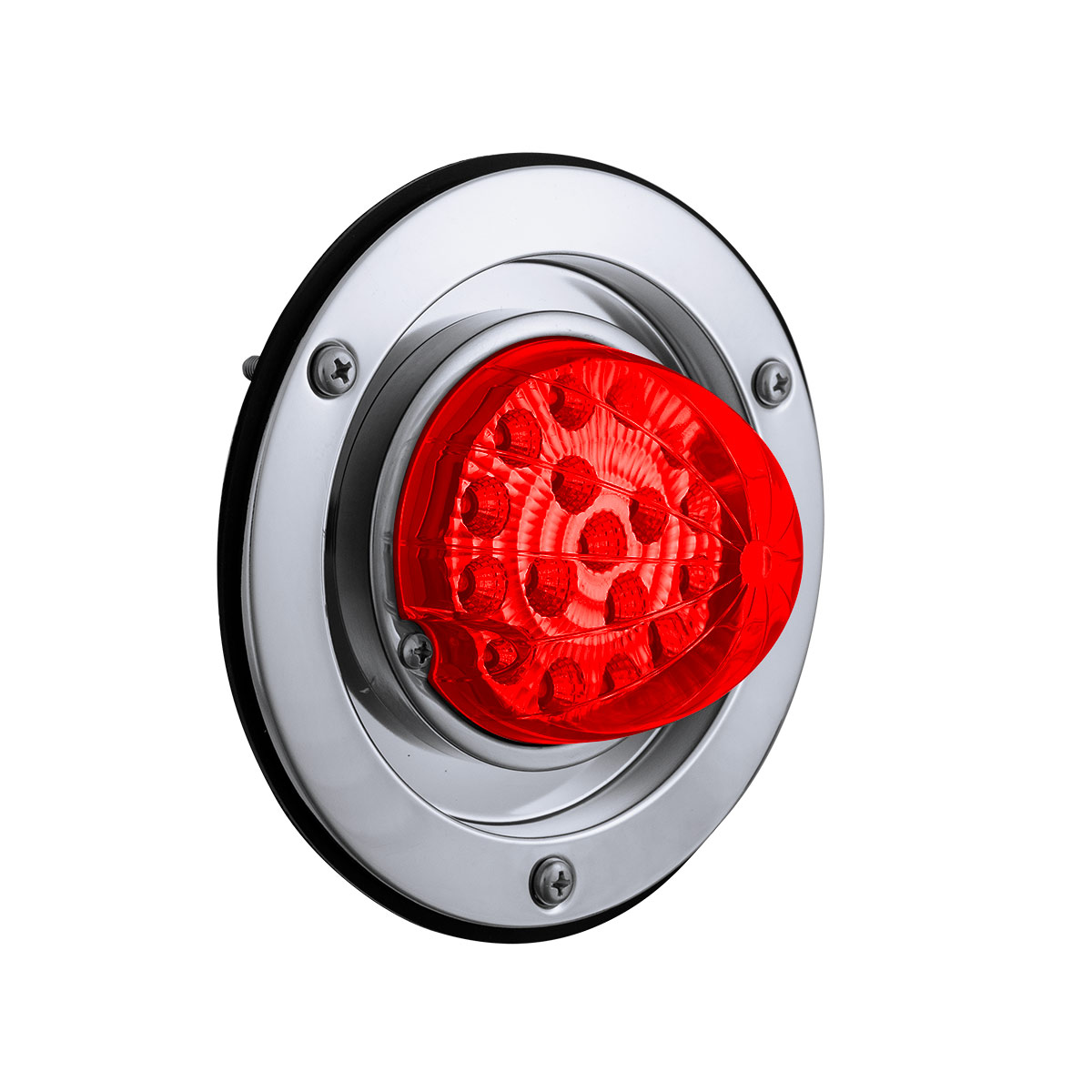 17 LED Dual Function Watermelon Reflector Light Sleeper Bunk Kit With 304 SS Bezel-Red LED/Red Lens - Thumbnail 3