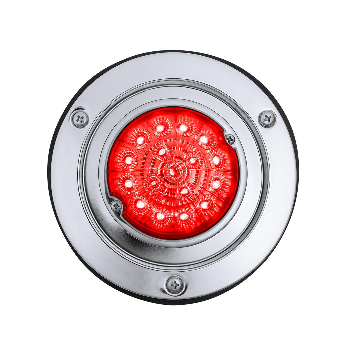 17 LED Dual Function Watermelon Reflector Light Sleeper Bunk Kit With 304 SS Bezel-Red LED/Red Lens - Thumbnail 4