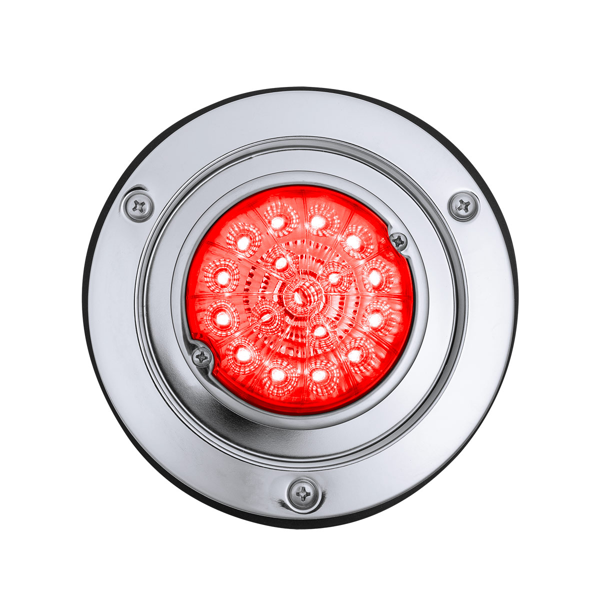 17 LED Dual Function Watermelon Reflector Light Sleeper Bunk Kit With 304 SS Bezel-Red LED/Clear Lens - Thumbnail 4