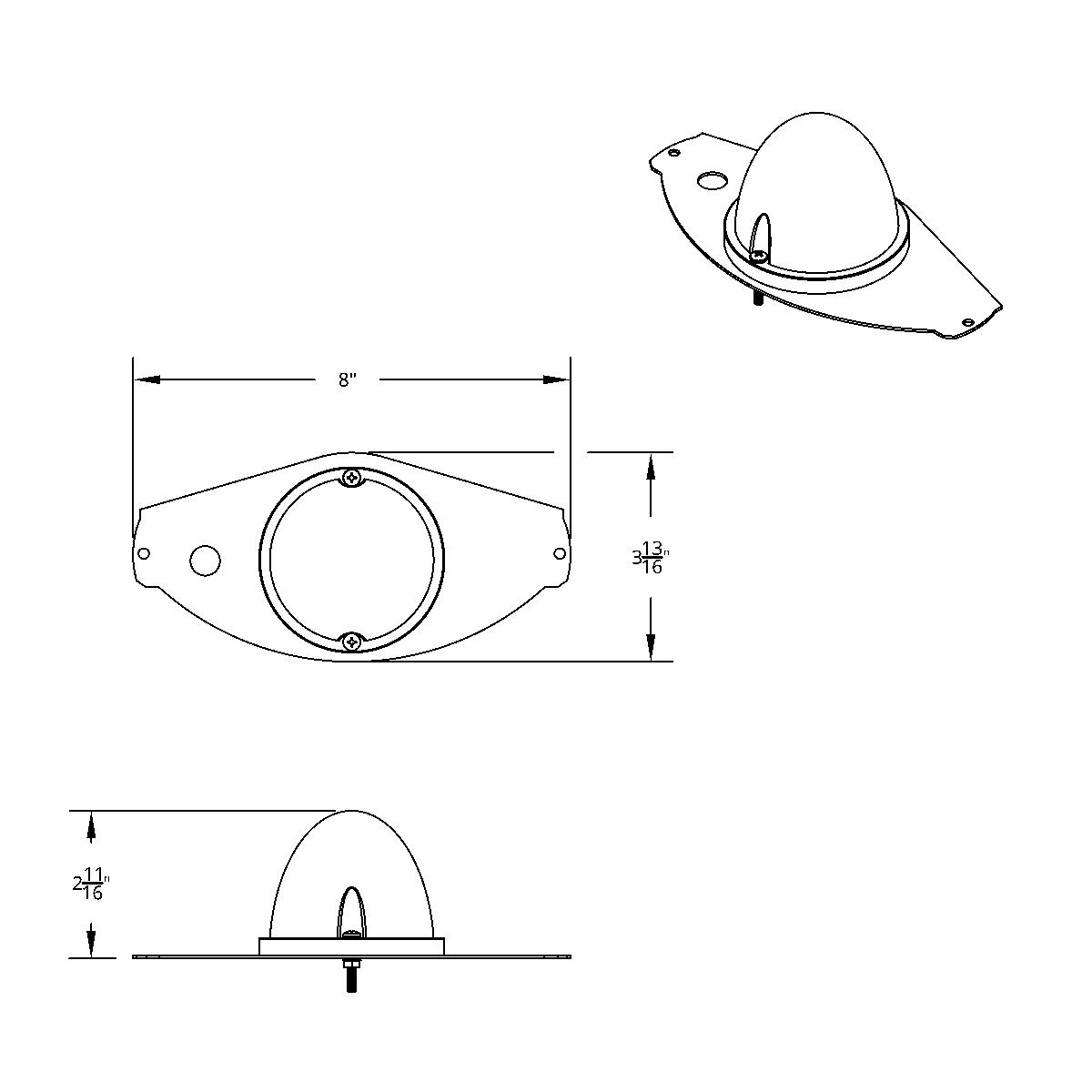 304 SS Above Door Dome Light Kit W/ 17 LED Double Fury Watermelon For 2008-2017 FL Cascadia-Amber & Blue LED - Thumbnail 13