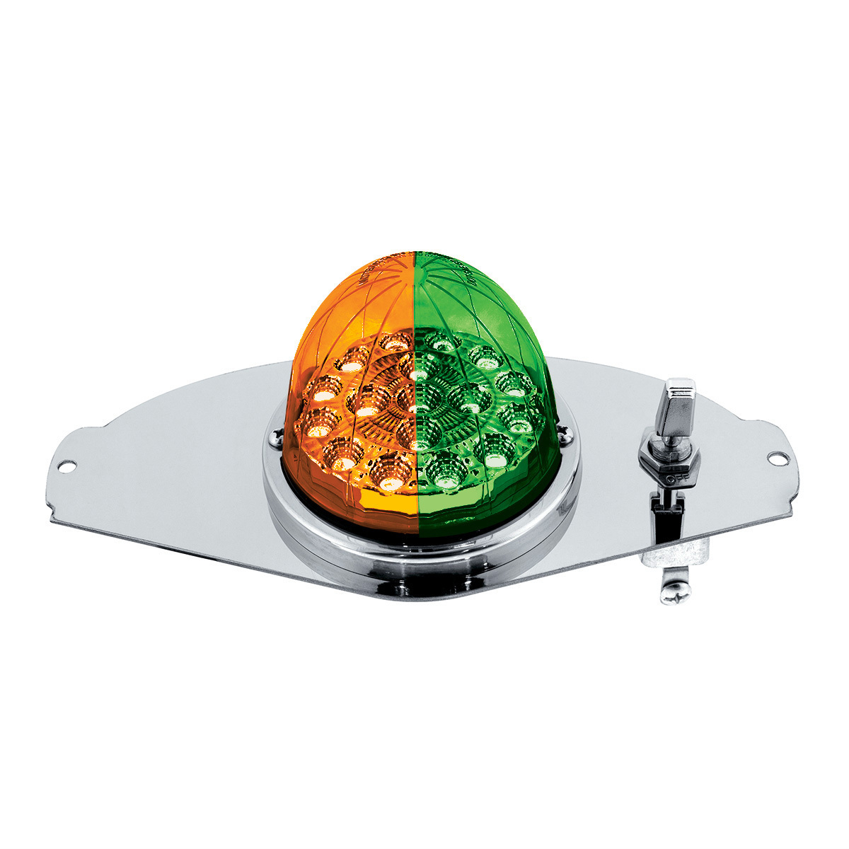 304 SS Above Door Dome Light Kit W/ 17 LED Double Fury Watermelon For 2008-2017 FL Cascadia-Amber & Green LED - Thumbnail 14