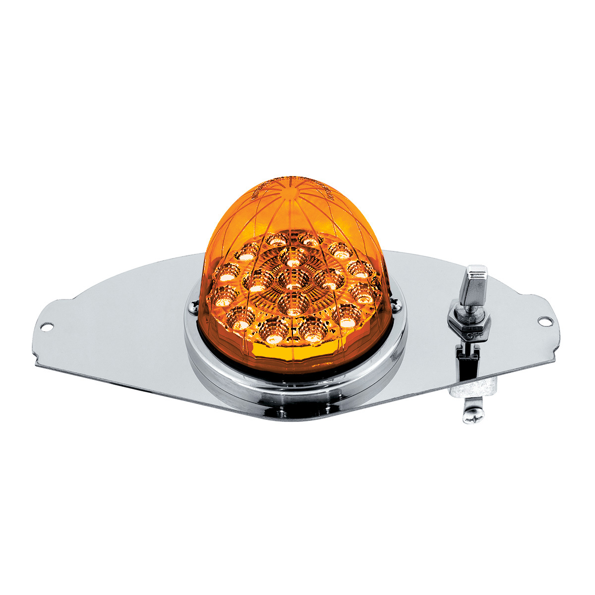 304 SS Above Door Dome Light Kit W/ 17 LED Double Fury Watermelon For 2008-2017 FL Cascadia-Amber & Red LED - Thumbnail 2