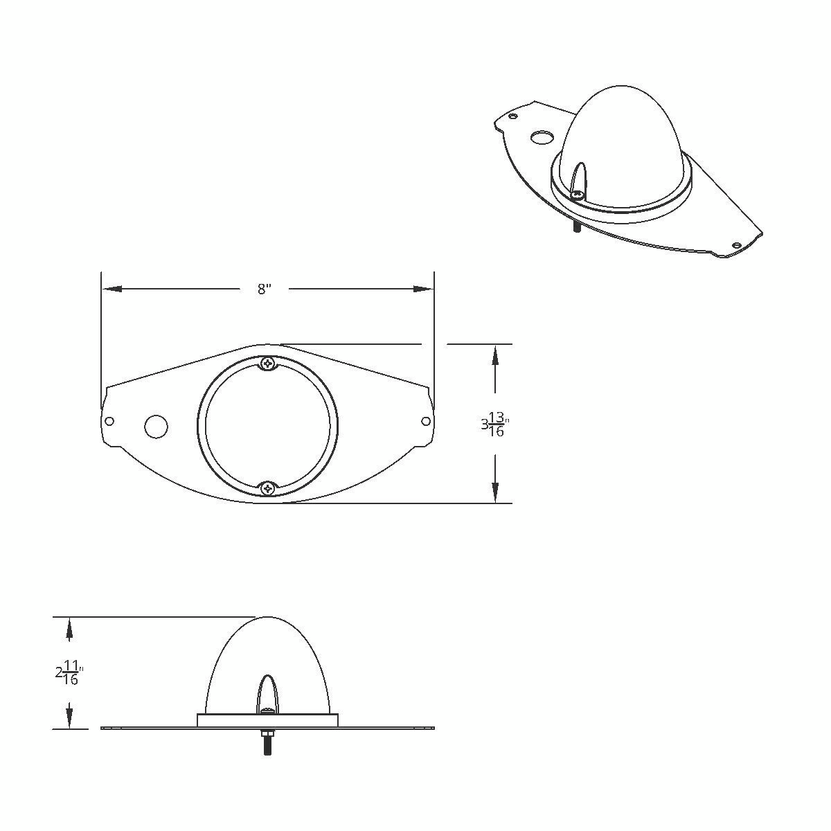304 SS Above Door Dome Light Kit W/ 17 LED Double Fury Watermelon For 2008-2017 FL Cascadia-Red & Green LED - Thumbnail 13