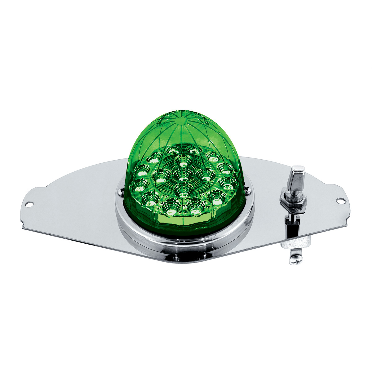 304 SS Above Door Dome Light Kit W/ 17 LED Double Fury Watermelon For 2008-2017 FL Cascadia-Red & Green LED - Thumbnail 3