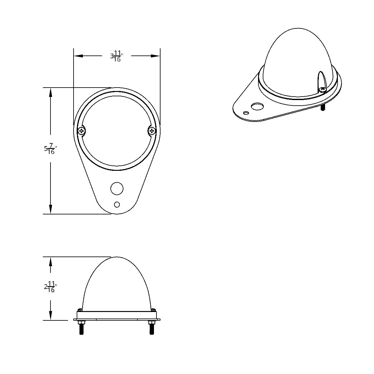 304 SS Above Door Dome Light Kit W/ 17 LED Double Fury Watermelon For 1994-2025 KW W900-Amber & Blue LED - Thumbnail 13