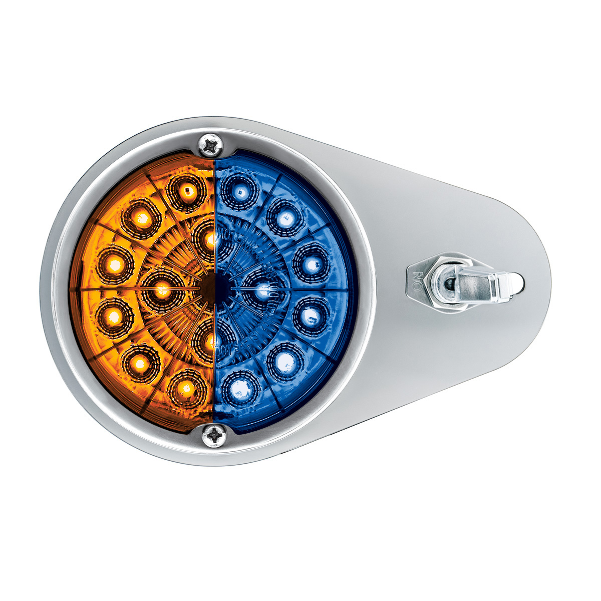 304 SS Above Door Dome Light Kit W/ 17 LED Double Fury Watermelon For 1994-2025 KW W900-Amber & Blue LED - Thumbnail 5