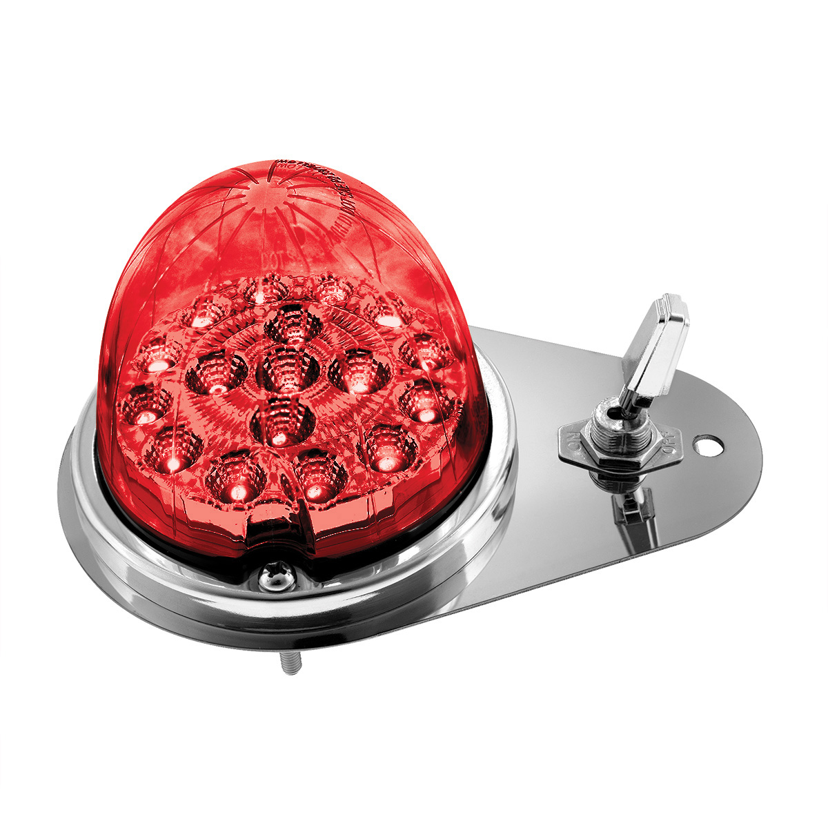 304 SS Above Door Dome Light Kit W/ 17 LED Double Fury Watermelon For 1994-2025 KW W900-Amber & Red LED - Thumbnail 3