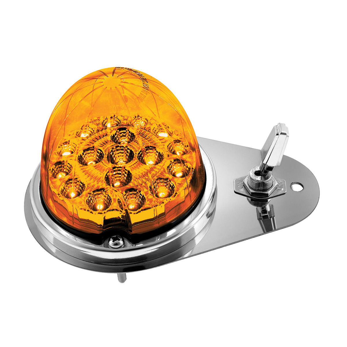 304 SS Above Door Dome Light Kit W/ 17 LED Double Fury Watermelon For 1994-2025 KW W900-Amber & White LED - Thumbnail 2