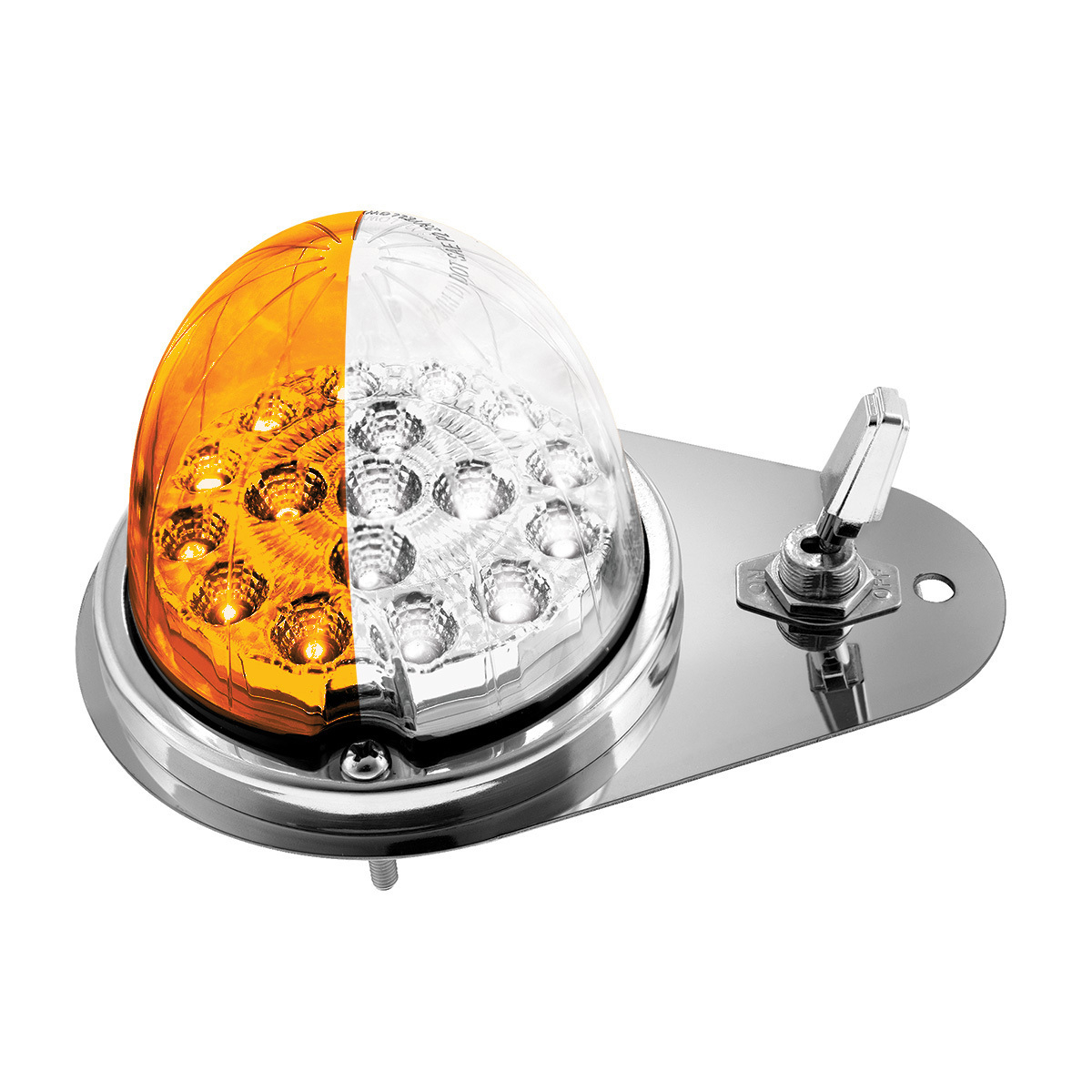 304 SS Above Door Dome Light Kit W/ 17 LED Double Fury Watermelon For 1994-2025 KW W900-Amber & White LED - Thumbnail 14