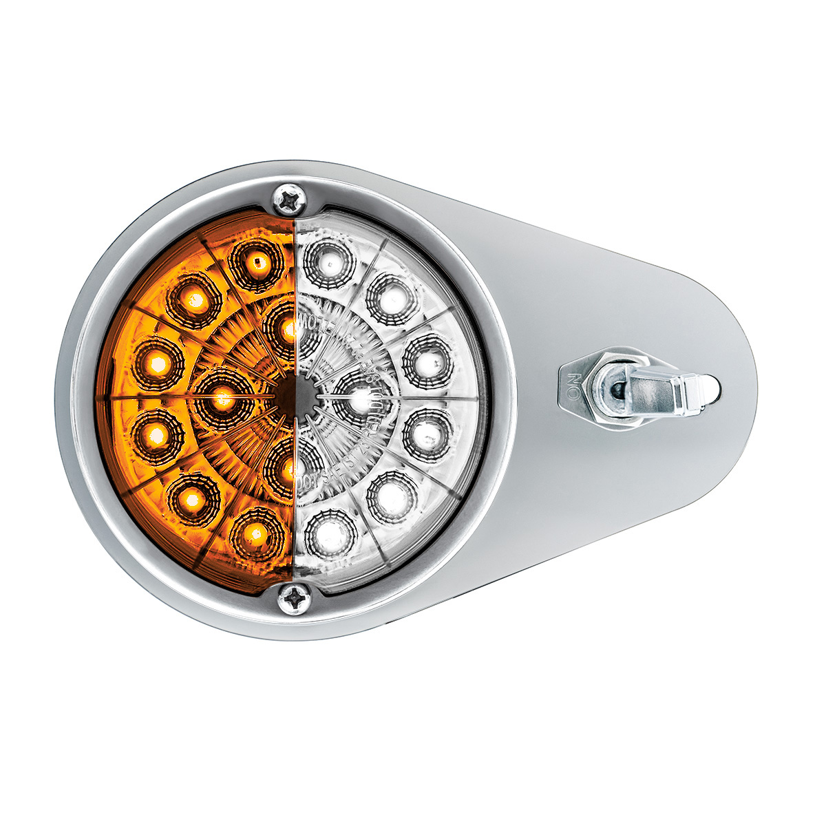 304 SS Above Door Dome Light Kit W/ 17 LED Double Fury Watermelon For 1994-2025 KW W900-Amber & White LED - Thumbnail 5