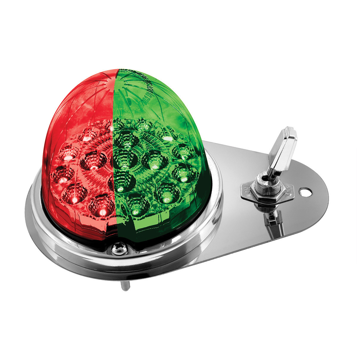 304 SS Above Door Dome Light Kit W/ 17 LED Double Fury Watermelon For 1994-2025 KW W900-Red & Green LED - Thumbnail 14