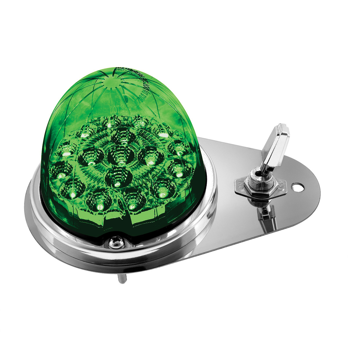 304 SS Above Door Dome Light Kit W/ 17 LED Double Fury Watermelon For 1994-2025 KW W900-Red & Green LED - Thumbnail 3