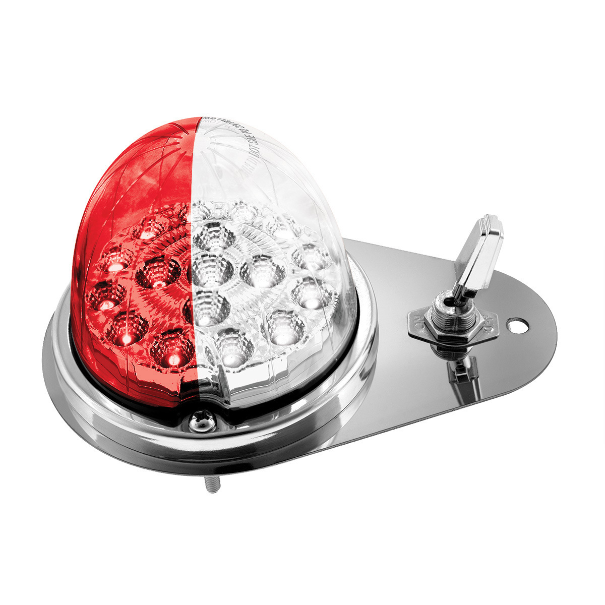 304 SS Above Door Dome Light Kit W/ 17 LED Double Fury Watermelon For 1994-2025 KW W900-Red & White LED - Thumbnail 14