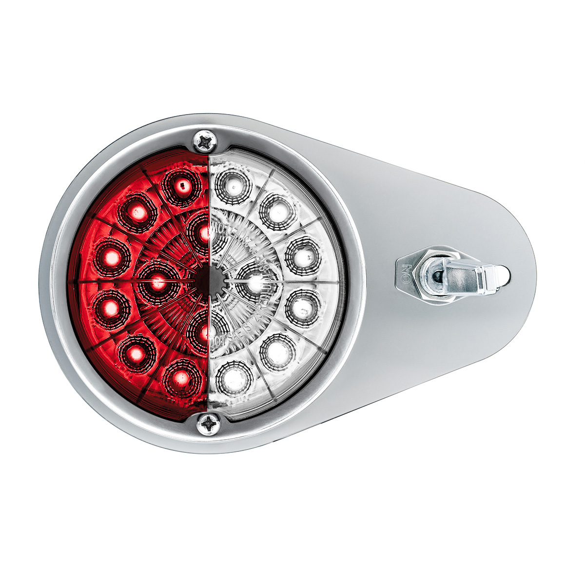304 SS Above Door Dome Light Kit W/ 17 LED Double Fury Watermelon For 1994-2025 KW W900-Red & White LED - Thumbnail 5