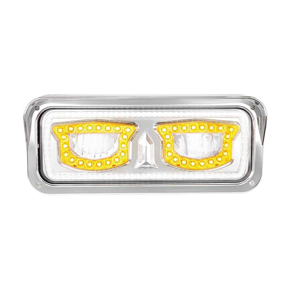 High Power Chrome LED Headlight With Turn Signal And Position Light-Driver