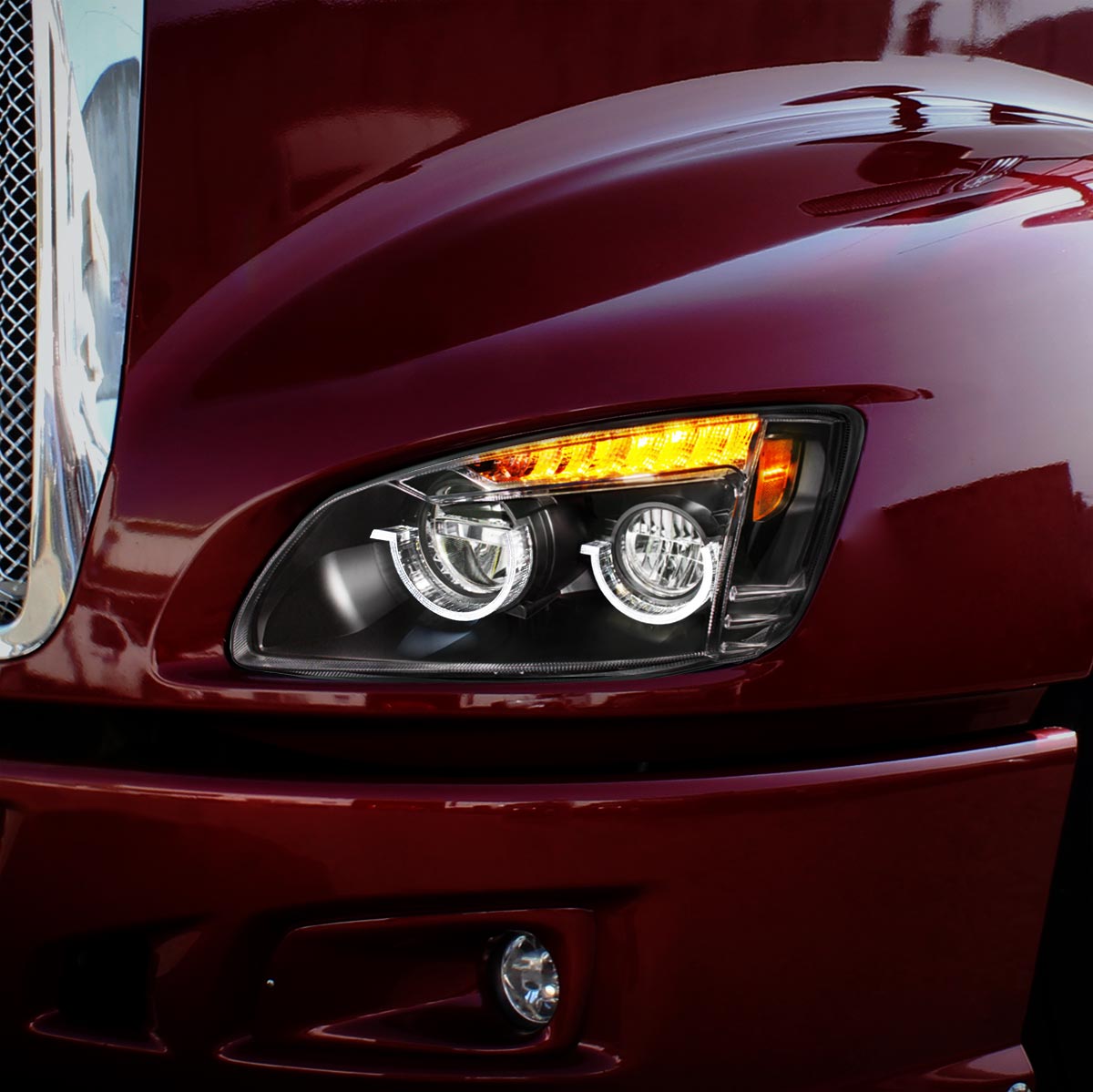 Blackout Full LED Headlight For 2008-2017 Kenworth T660-Driver - Thumbnail 8