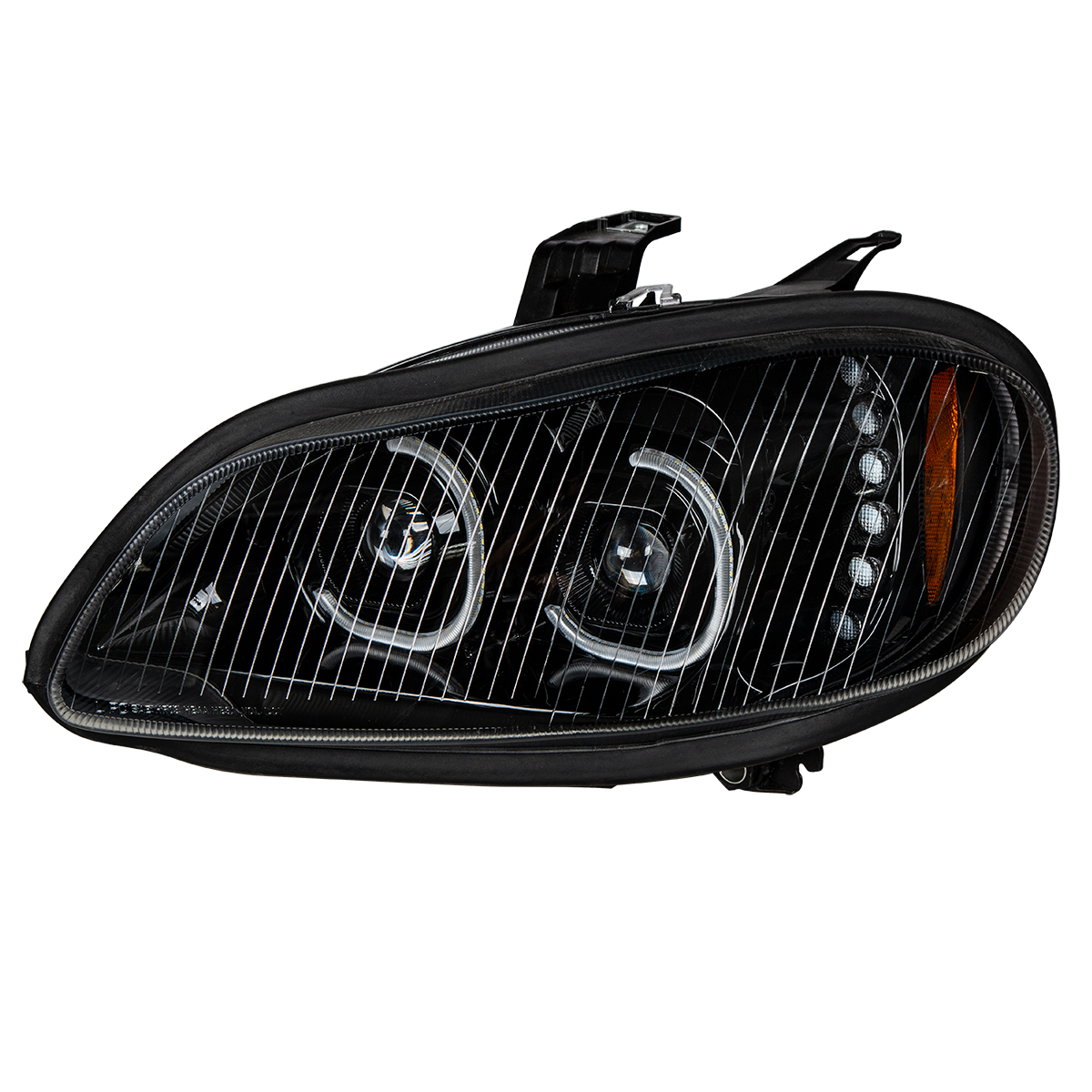 Black LED Projection Headlight Assembly For 2003-2024 Freightliner M2- Driver - Thumbnail 2