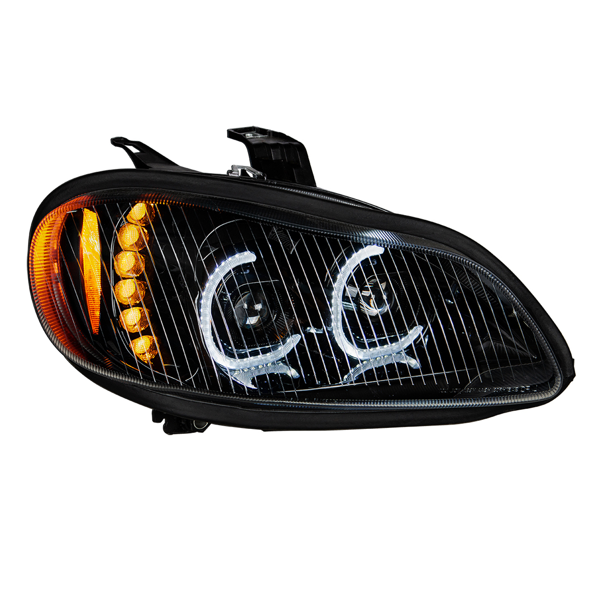 Black LED Projection Headlight Assembly For 2003-2024 Freightliner M2- Passenger - Thumbnail 8