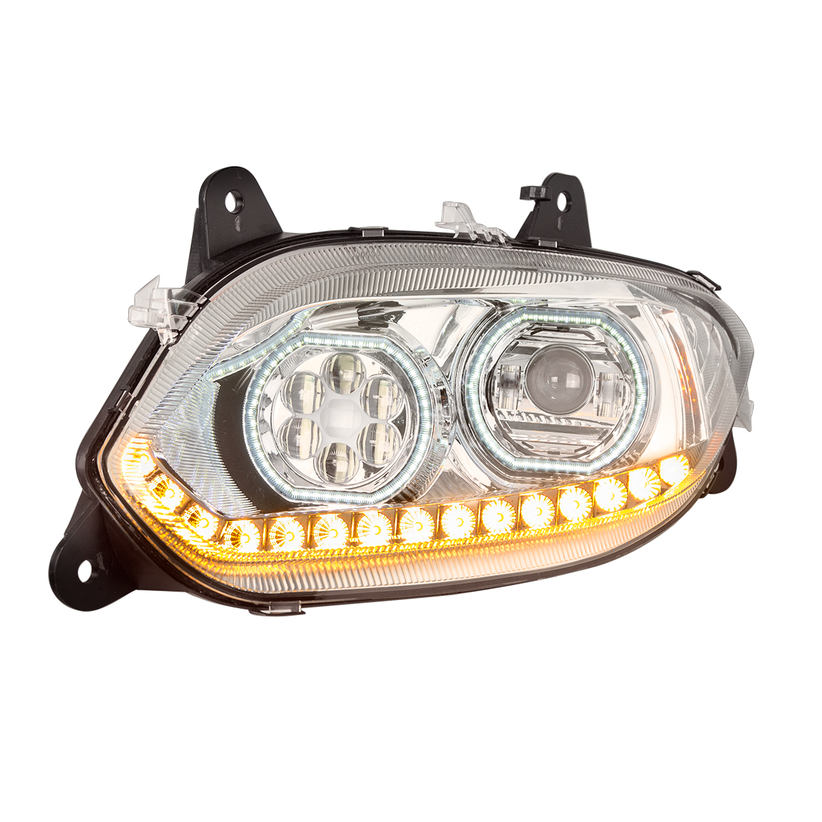 Chrome 17 LED Headlight For 2018-2025 International LT - Driver - Thumbnail 3