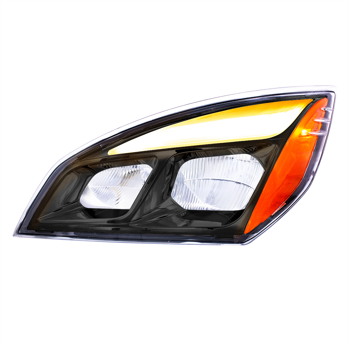 Black LED Headlight For 2018-2024 Freightliner Cascadia - Driver - Thumbnail 2