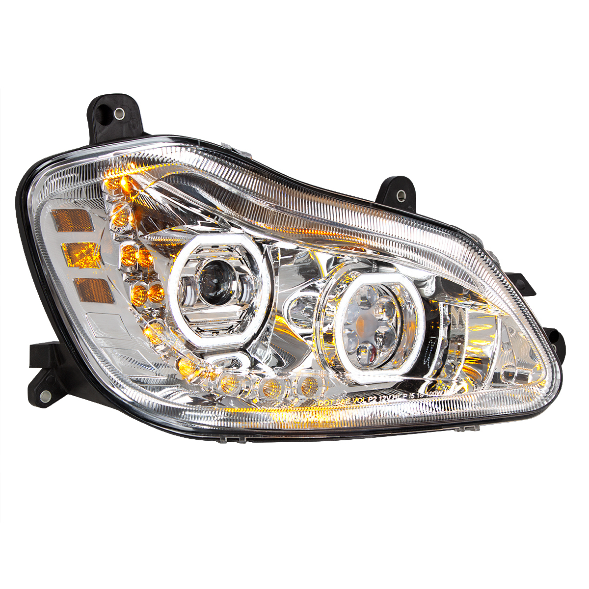 Chrome 10 LED Headlight for 2013-2021 Kenworth T680 - Passenger Side - Thumbnail 8