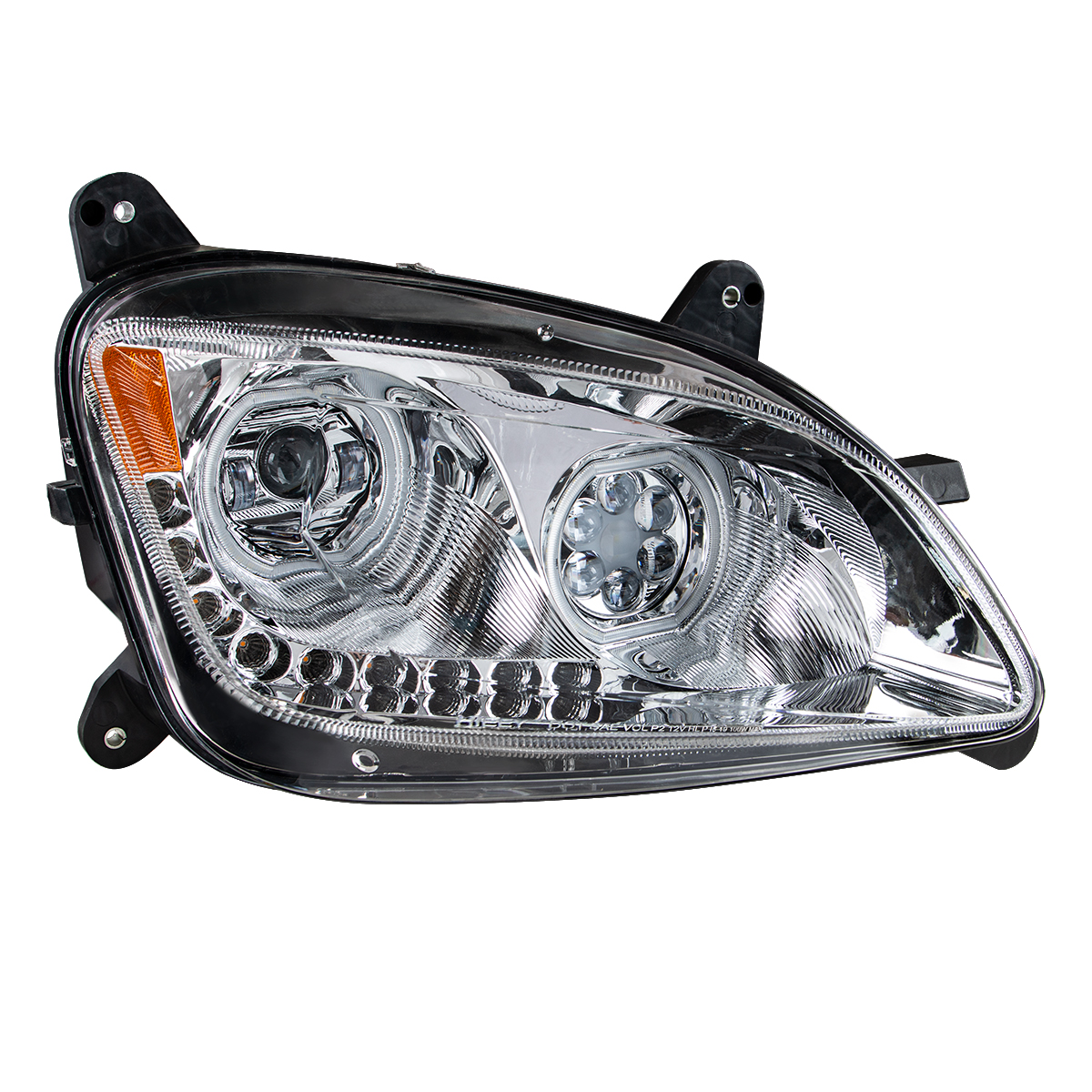 Chrome 10 LED Headlight For Peterbilt 587 (2010-2016) & 579 (2012-2021) - Passenger Side - Thumbnail 2