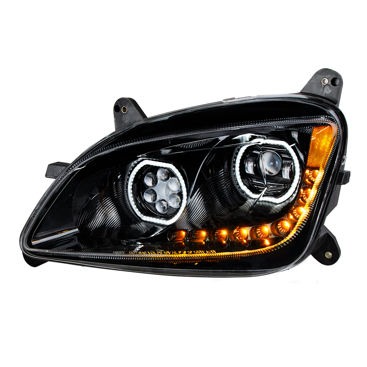 Black 10 LED Headlight For Peterbilt 587 (2010-2016) & 579 (2012-2021) - Driver Side - Thumbnail 8