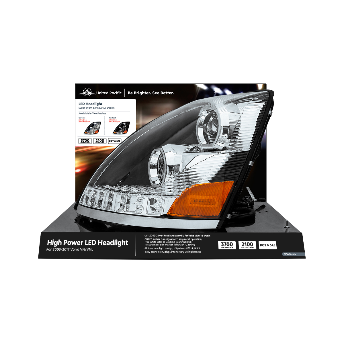 United Pacific Volvo VN/VNL Modular Headlight Display-35749 - Thumbnail 2