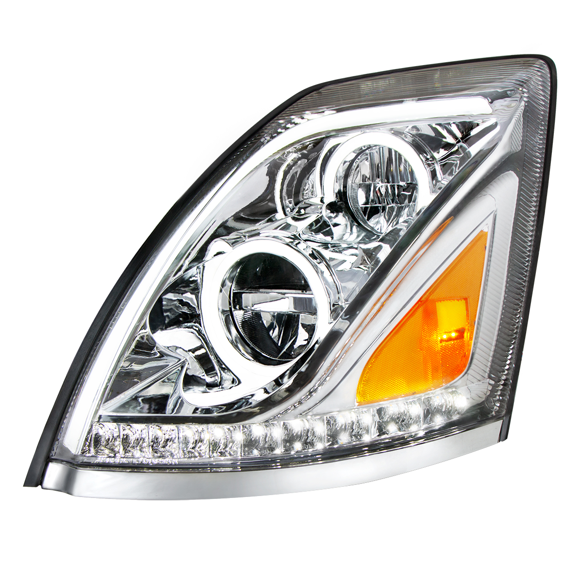 Chrome LED Headlight for 2003-2017 Volvo VN/VNL - Driver - Thumbnail 2