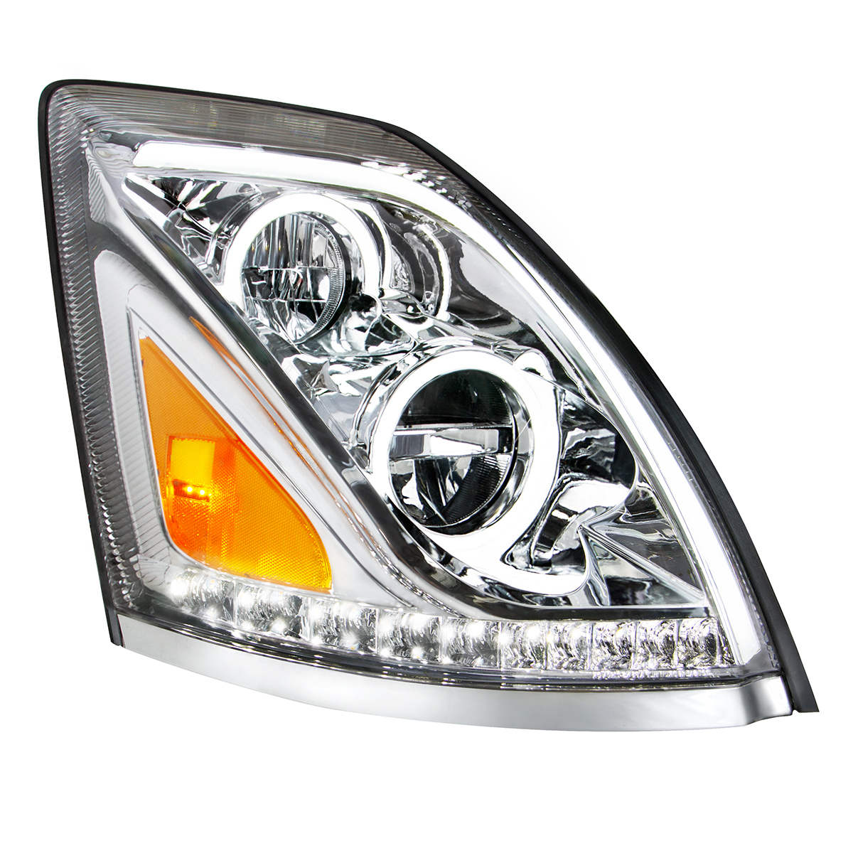 Chrome LED Headlight for 2003-2017 Volvo VN/VNL - Passenger - Thumbnail 2