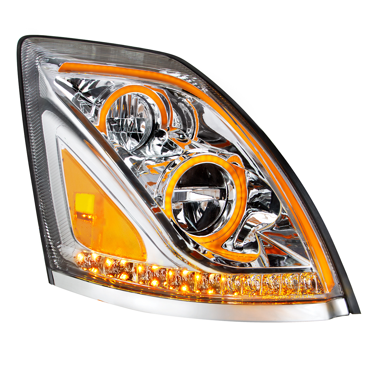 Chrome LED Headlight for 2003-2017 Volvo VN/VNL - Passenger - Thumbnail 3