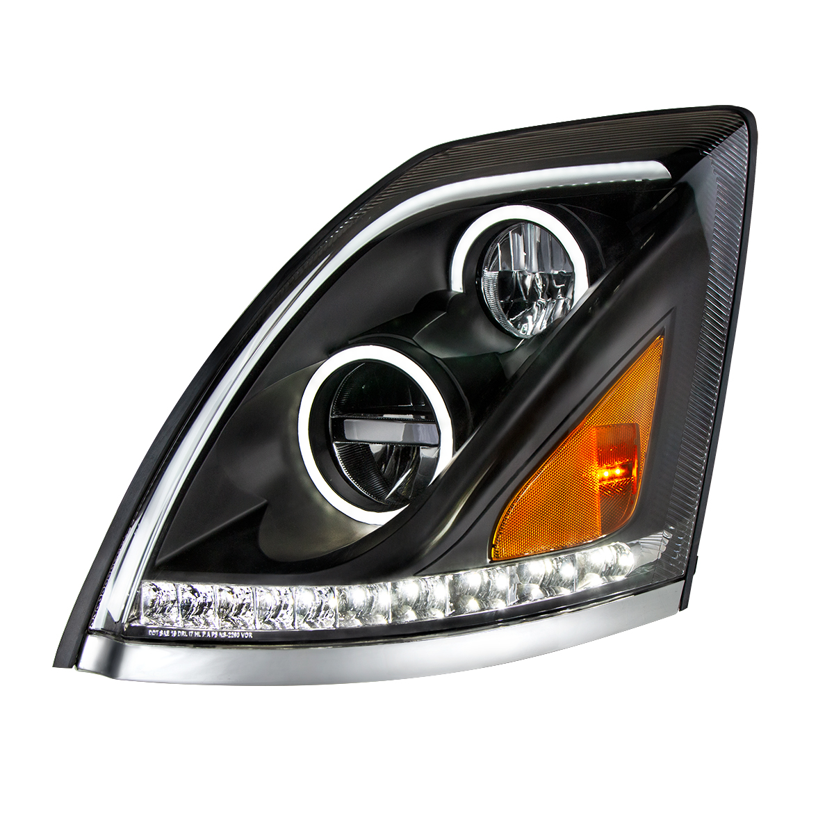 Blackout LED Headlight for 2003-2017 Volvo VN/VNL - Driver - Thumbnail 2