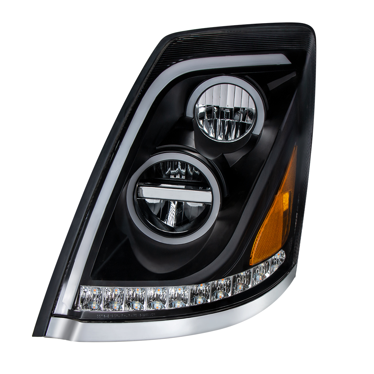 Blackout LED Headlight for 2003-2017 Volvo VN/VNL - Driver - Thumbnail 4