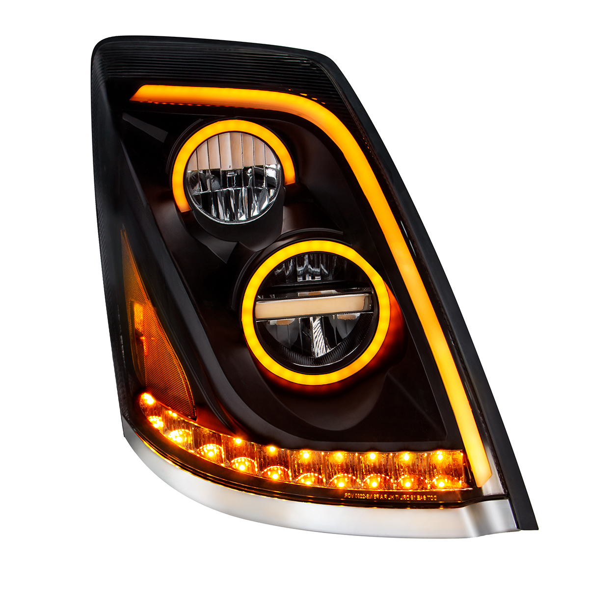 Blackout LED Headlight for 2003-2017 Volvo VN/VNL - Passenger - Thumbnail 6