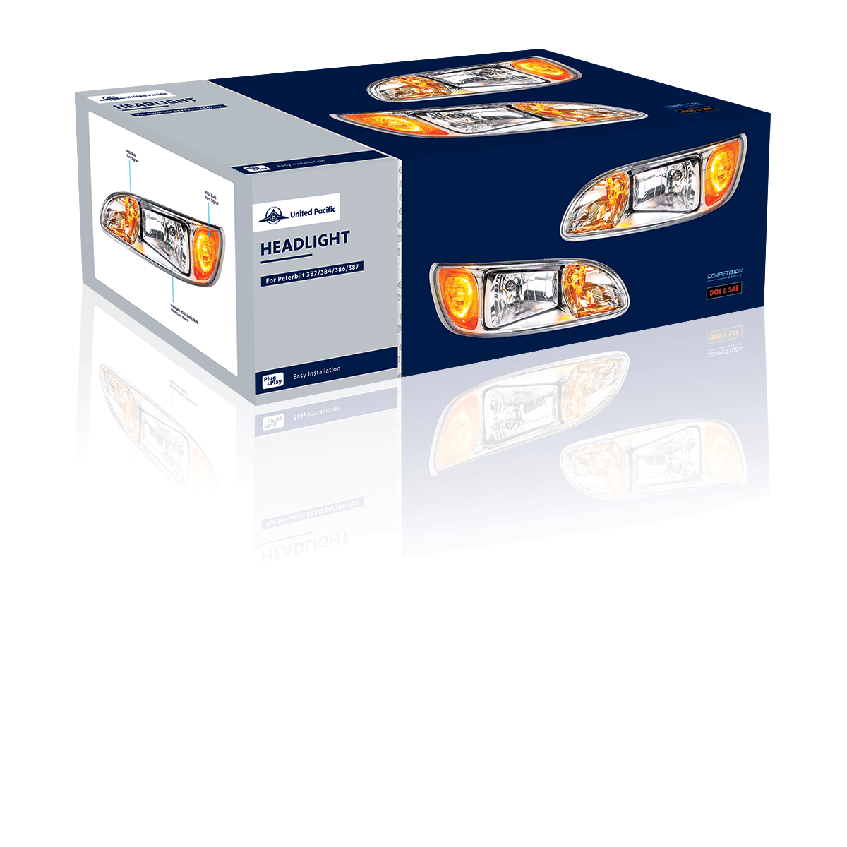 Headlight For 2008+ Peterbilt 382/384/386/387 - Passenger - Competition Series - Thumbnail 7