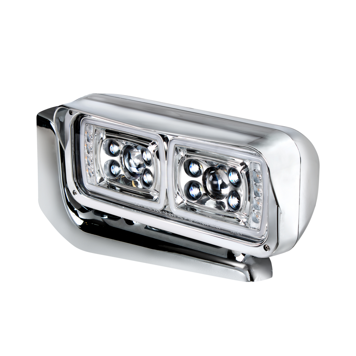 10 High Power LED "Chrome" Projection Headlight Assembly With Mounting Arm - Driver Side - Thumbnail 11